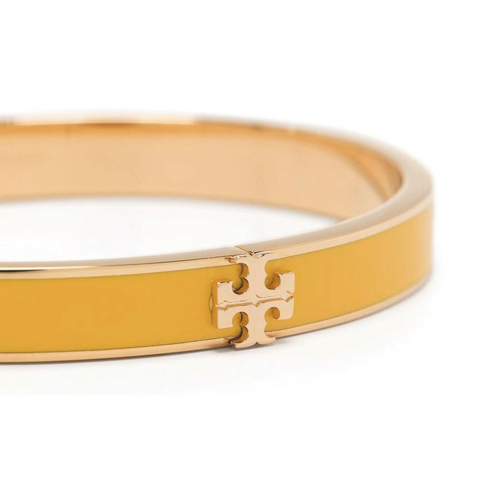 Tory Burch Kira Enamel Bangle Bracelet Yellow Gold-Tone