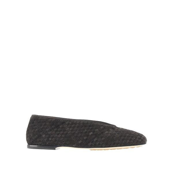 Bottega Veneta Black Leather Flat Shoes