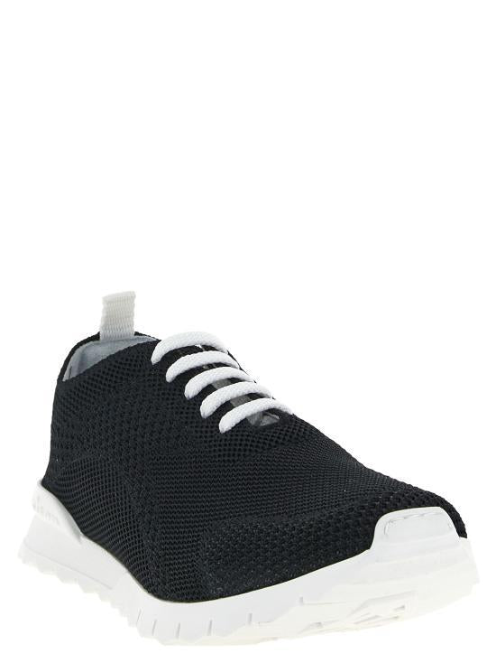 Kiton Knit Fit Running Sneakers for Men USSFITSN 0080 9030 BLACK DOM