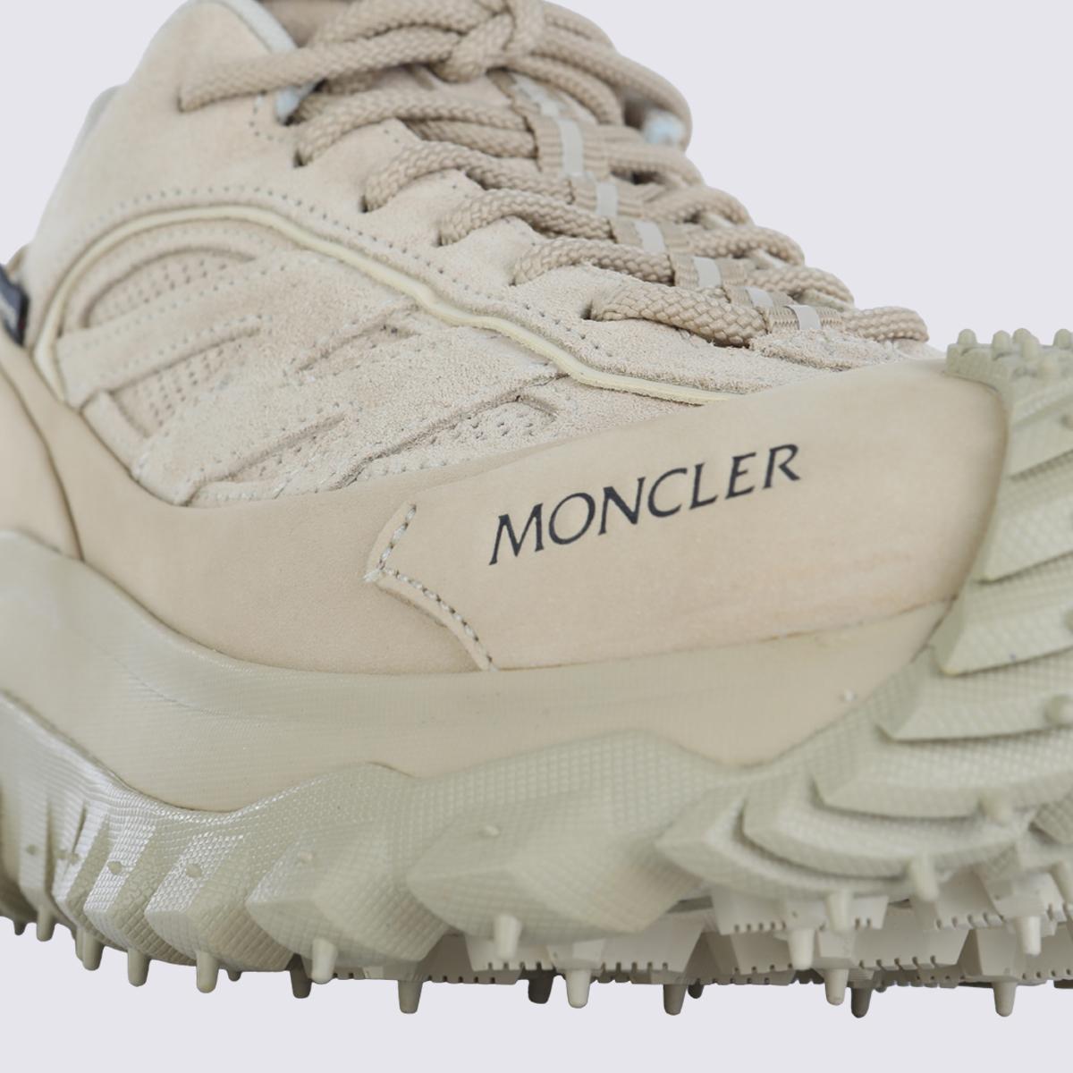Moncler White Leather Low-Top Sneakers for Women