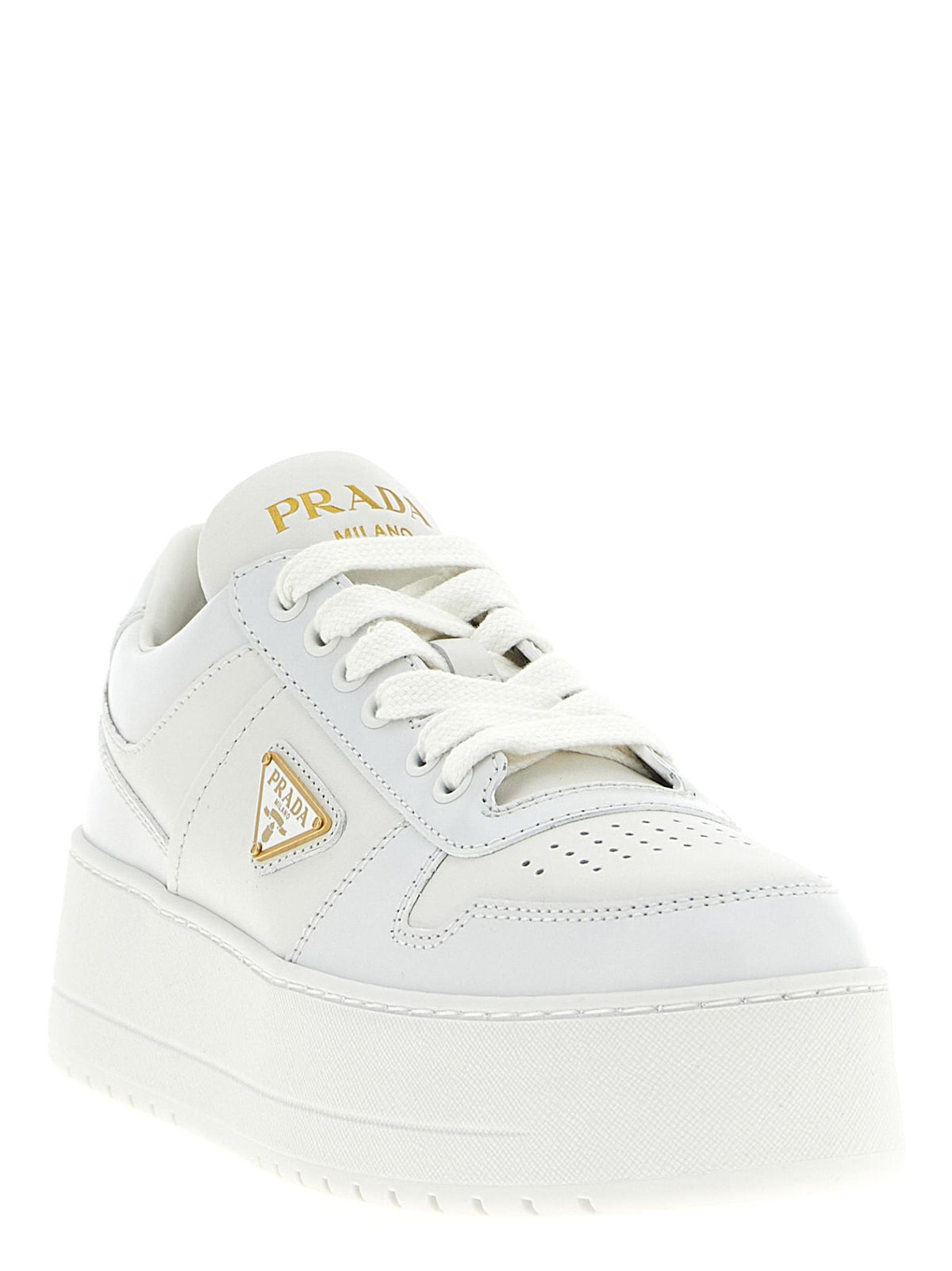 PRADA Black Leather Low Top Sneakers
