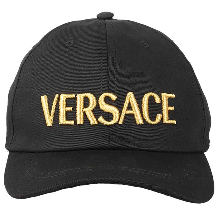 Versace Embroidered Logo Cap Men’s Black Cotton Baseball Hat