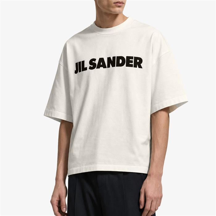 JIL SANDER Logo Short Sleeve T-Shirt for Men White Cotton