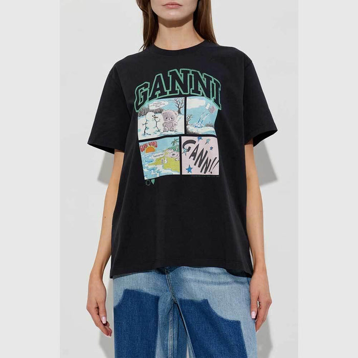 GANNI Women's Teddy Bear Graphic Short Sleeve T-Shirt A1050070 252