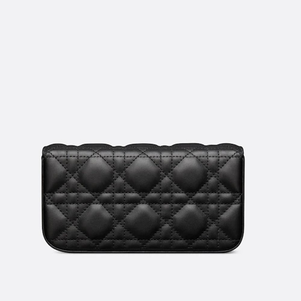 DIOR Lady Dior Phone Pouch My Dior Mini Crossbody Bag Black White