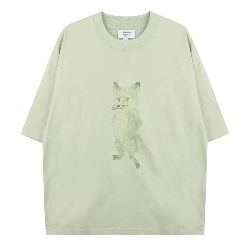 Maison Kitsune Lady Fox Boxy T-Shirt White Cotton OW00119 KJ0008 0171