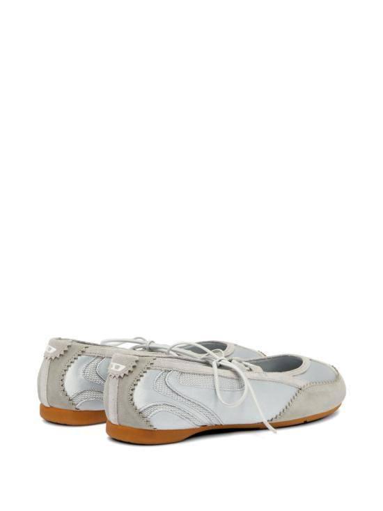 DIESEL Light Grey Leather Ballet Flats