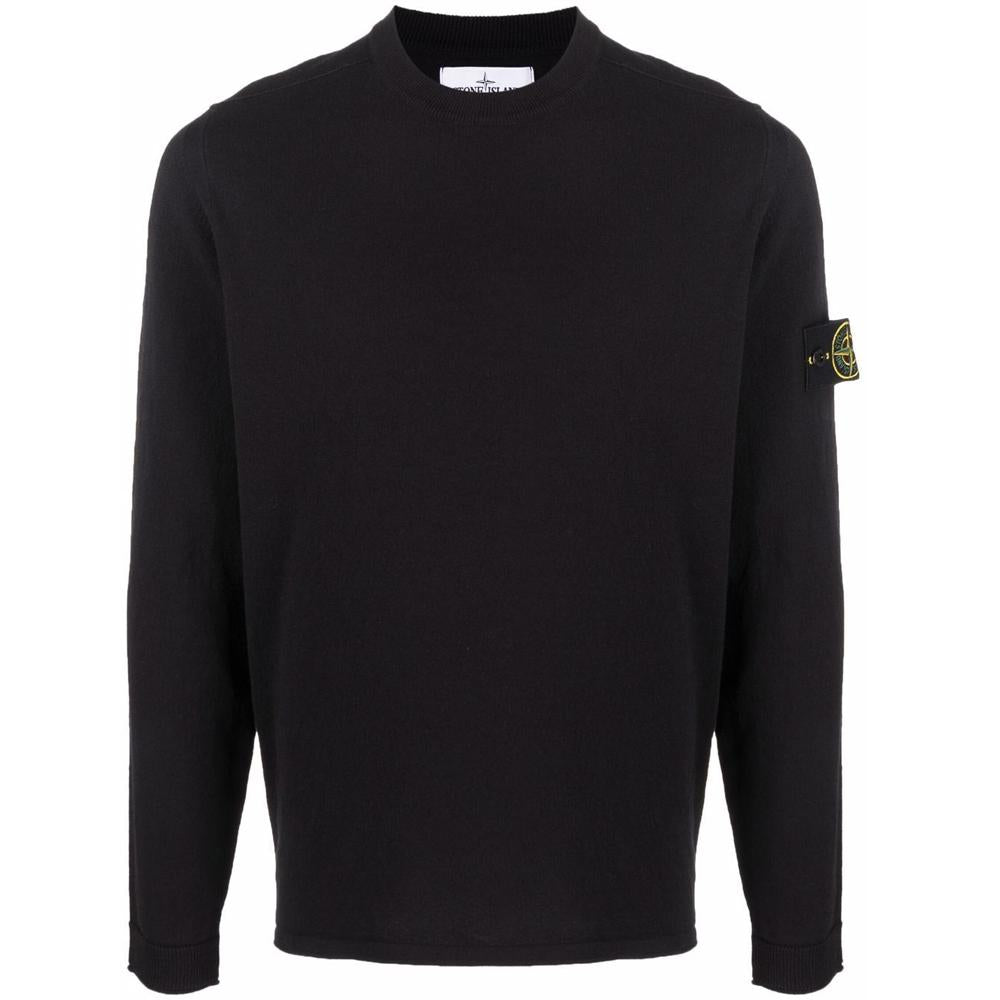 STONE ISLAND Dark Navy Patch Logo Crewneck Knit Sweater for Men