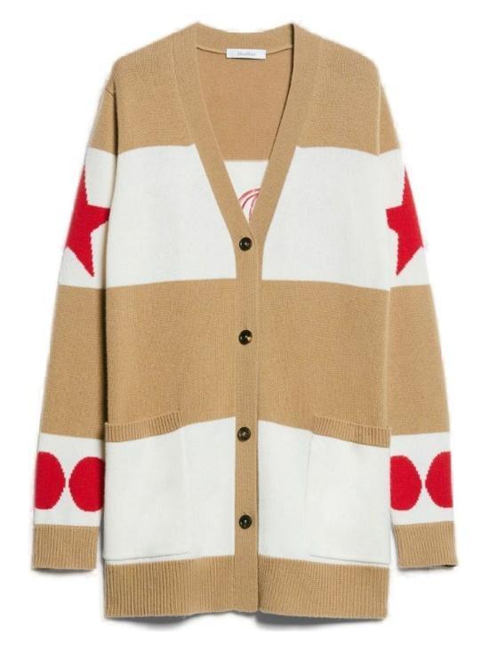 Max Mara Wool Knit Cardigan 2134603100721346031600007 BLACK WHITE DOM