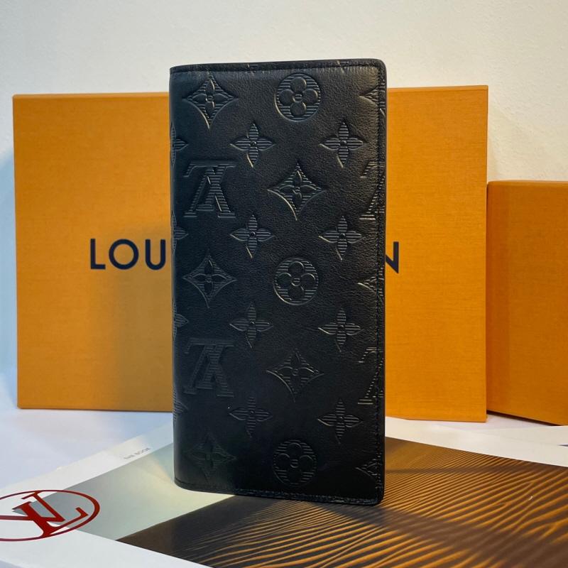 Louis Vuitton Monogram Shadow Black Brazza Wallet Long Unisex