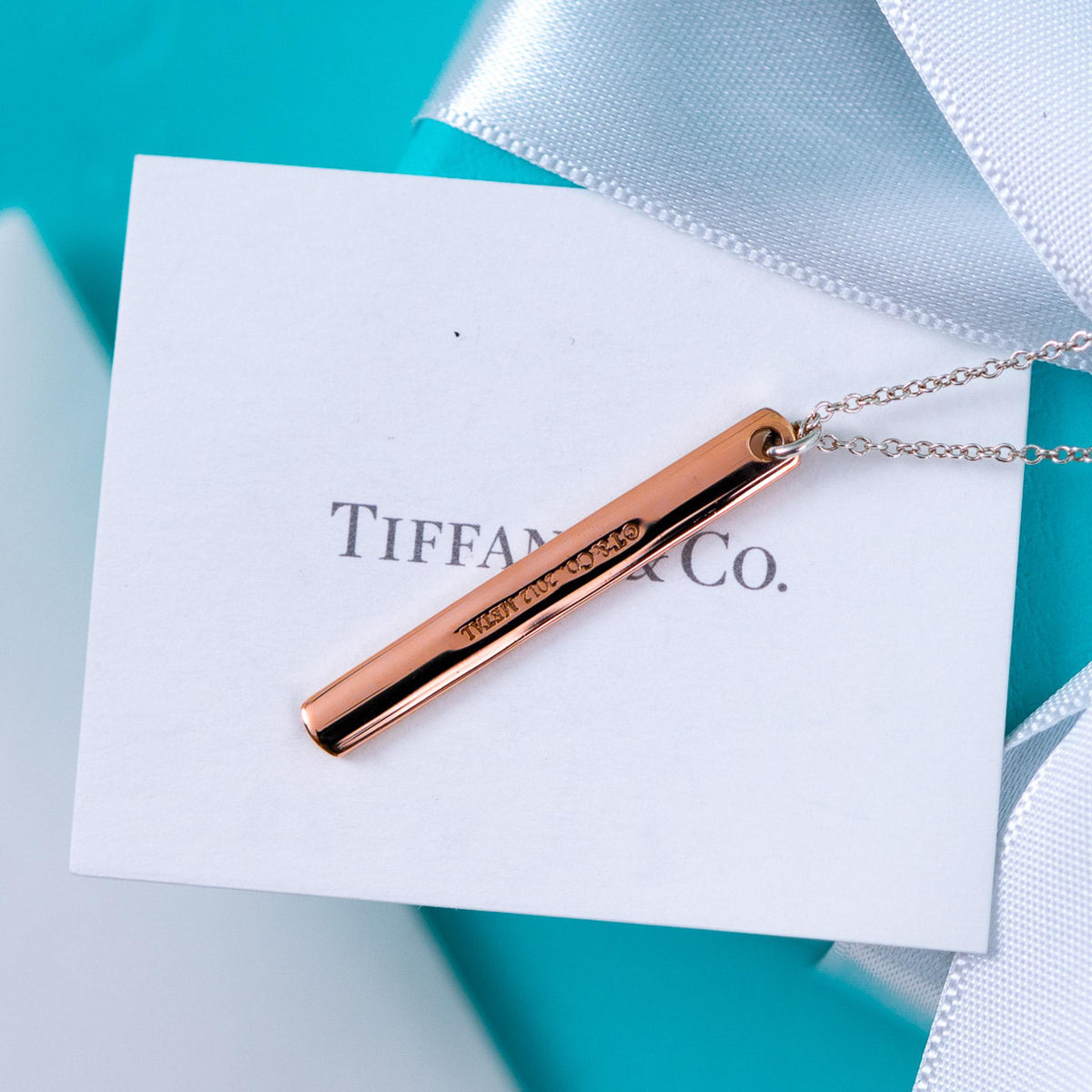 Tiffany & Co Rubedo Bar Pendant Necklace 31cm Unisex Rare