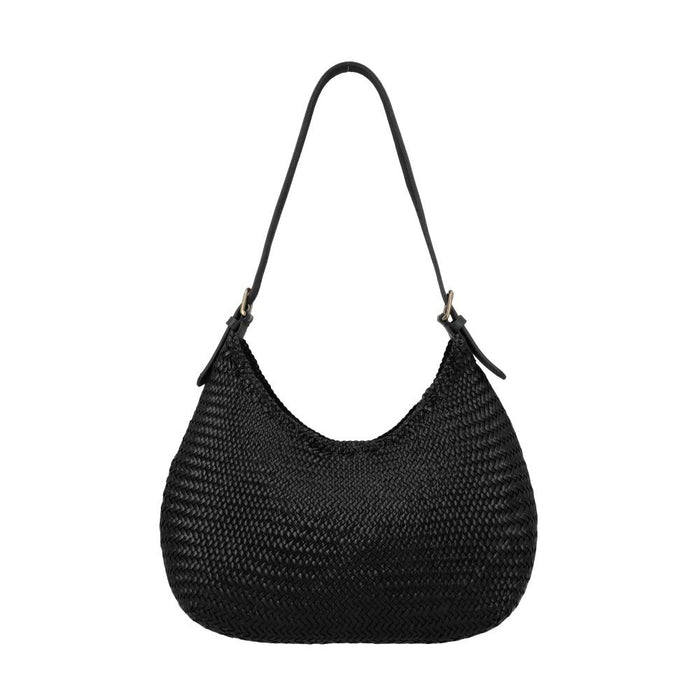 Dragon Diffusion Luna Mezzo Leather Shoulder Bag for Women 8021 BLACK