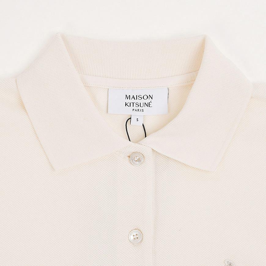 Maison Kitsune Baby Fox Logo Crop T-Shirt Women White Cotton PW00204 KP0001 0063