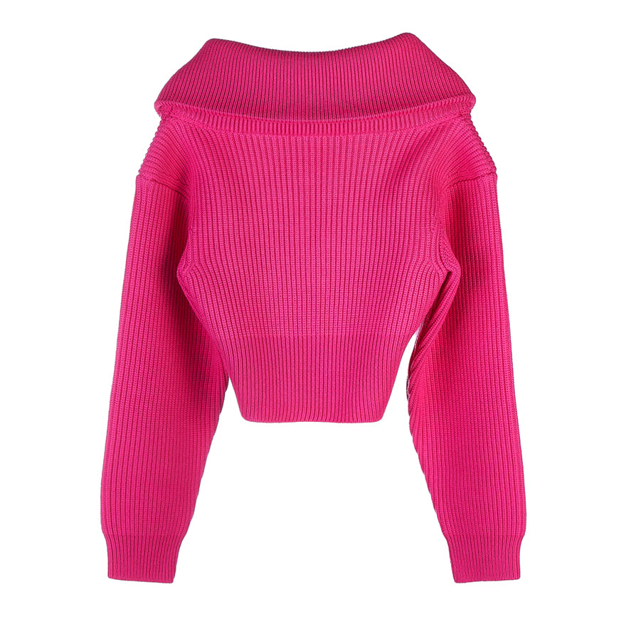 JACQUEMUS Women's Half-Zip Knit Sweater 213KN501 2086 430 1