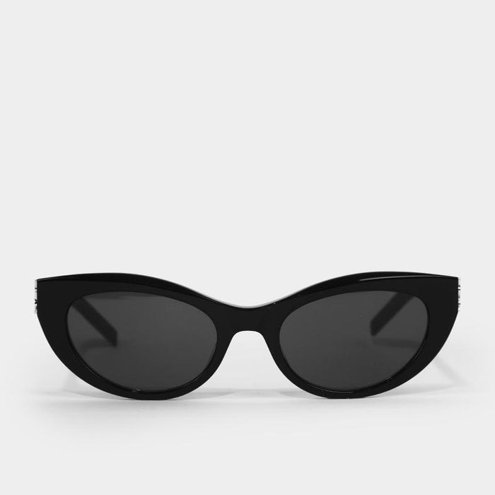 Saint Laurent Logo Cat Eye Bold Frame Sunglasses Black SLM115 001