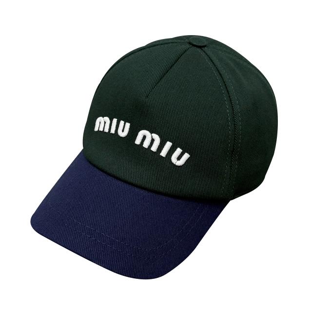 Miu Miu Embroidered Logo Drill Baseball Cap Black