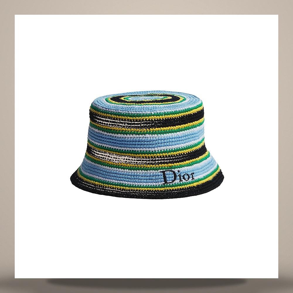 DIOR Multicolor Raffia-Effect Cotton Bucket Hat 693C915B3385C689