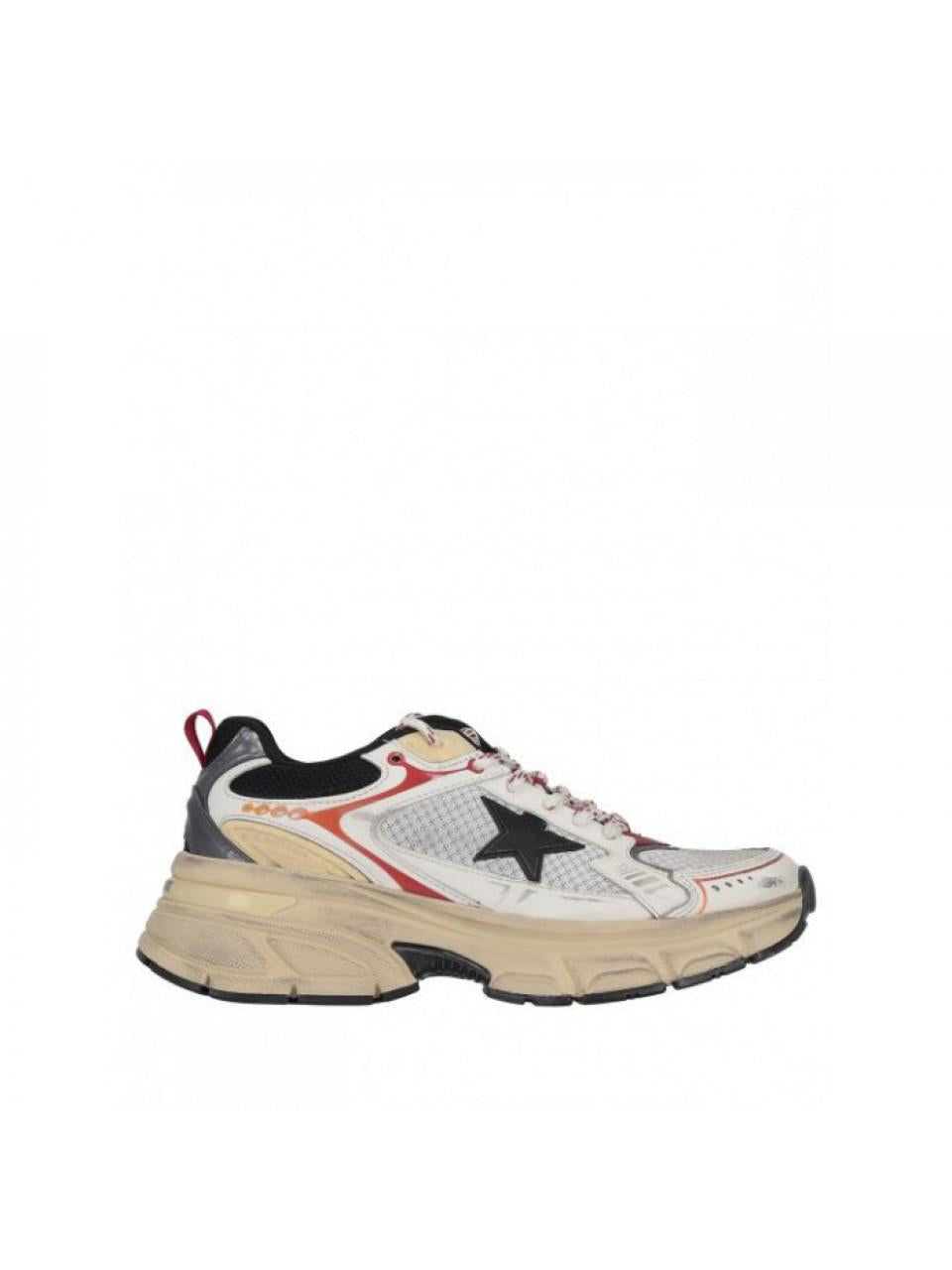 GOLDEN GOOSE Lightstar Leather Low-Top Sneakers White Navy