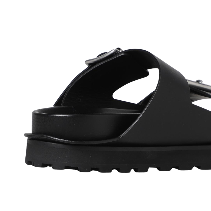 JIL SANDER Double Buckle Leather Sandals Men Black J33WP0002 P0503