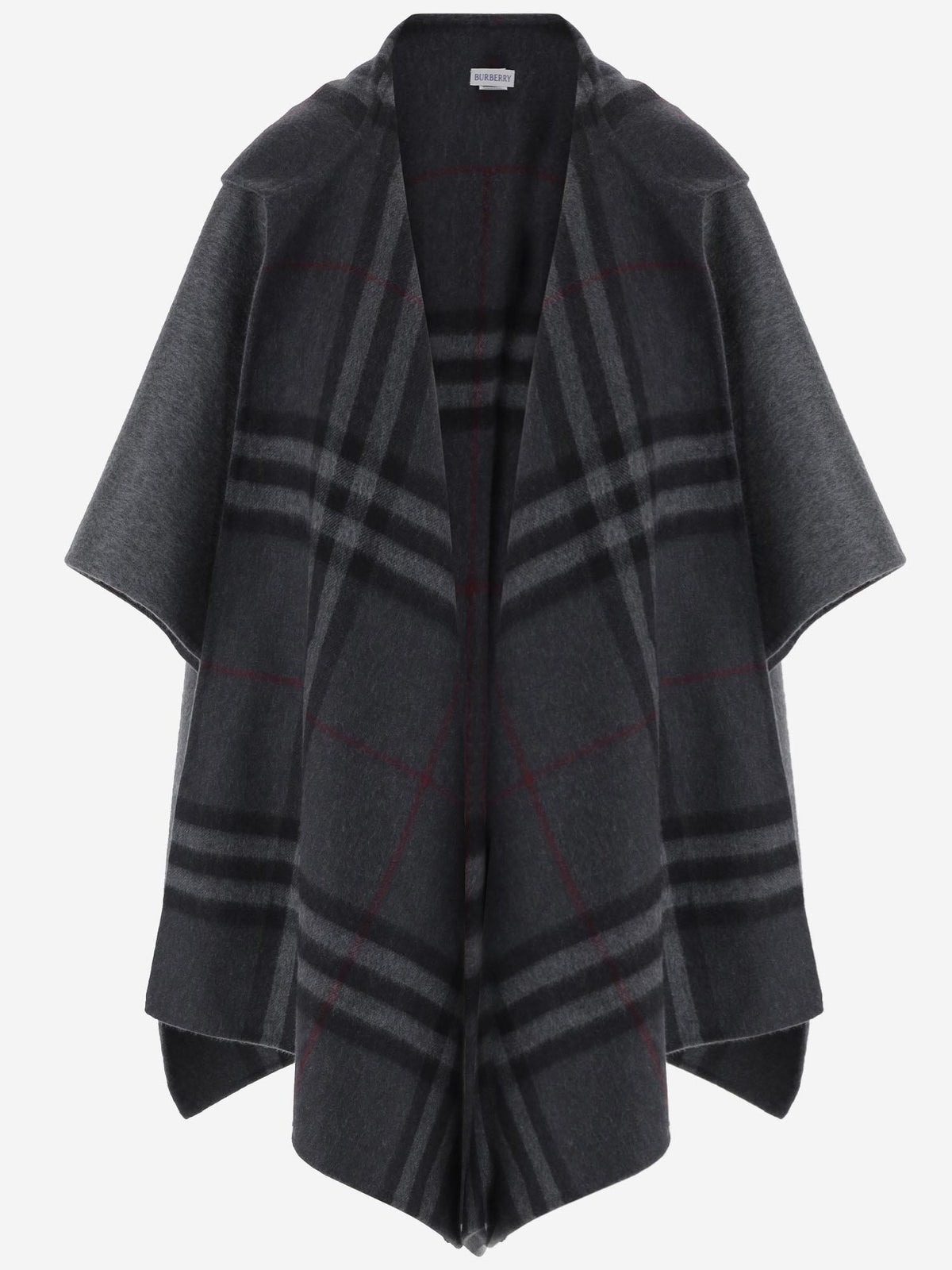 BURBERRY Charcoal Wool Cape Coat