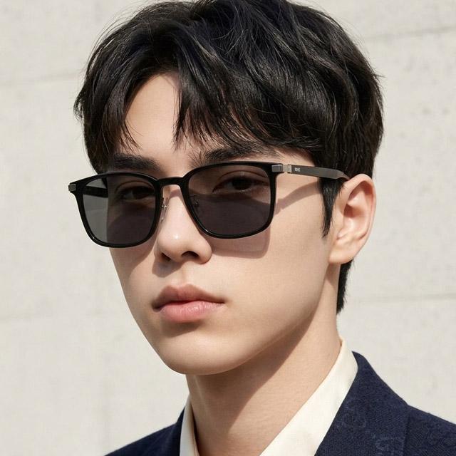 HUGO BOSS Black Square Acetate Asian Fit Unisex Sunglasses