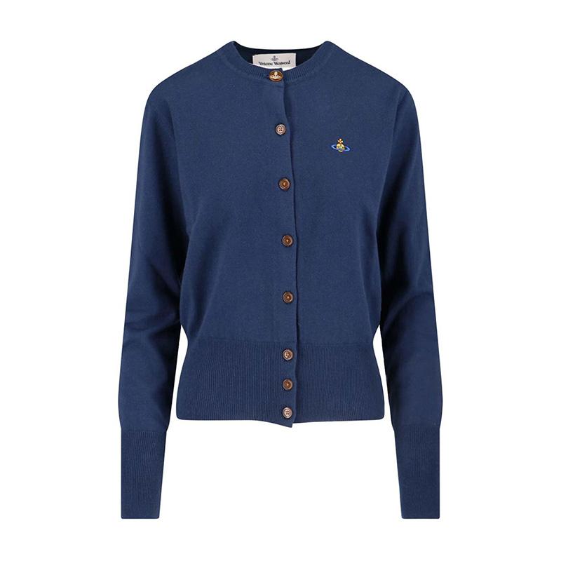 Vivienne Westwood Bea Cardigan Navy Wool Knit