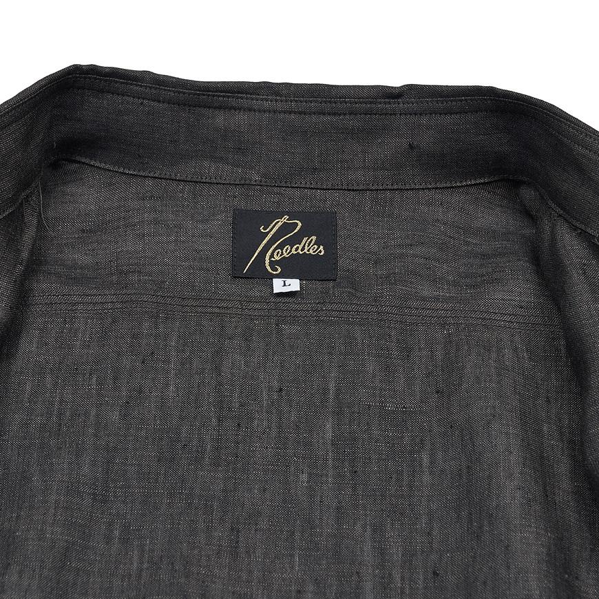 NEEDLES Men’s Chambray Work Long Sleeve Shirt QV291C CHARCOAL