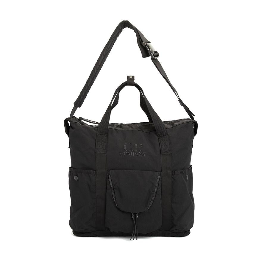 CP Company Black Nylon Tote Bag for Men