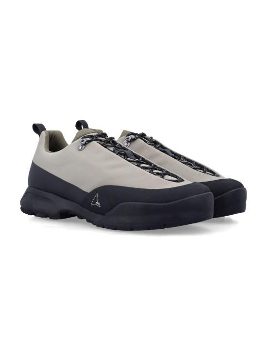 ROA White Leather Lace-Up Sneakers YBUW134FA22GRN0002 SAGE DOM