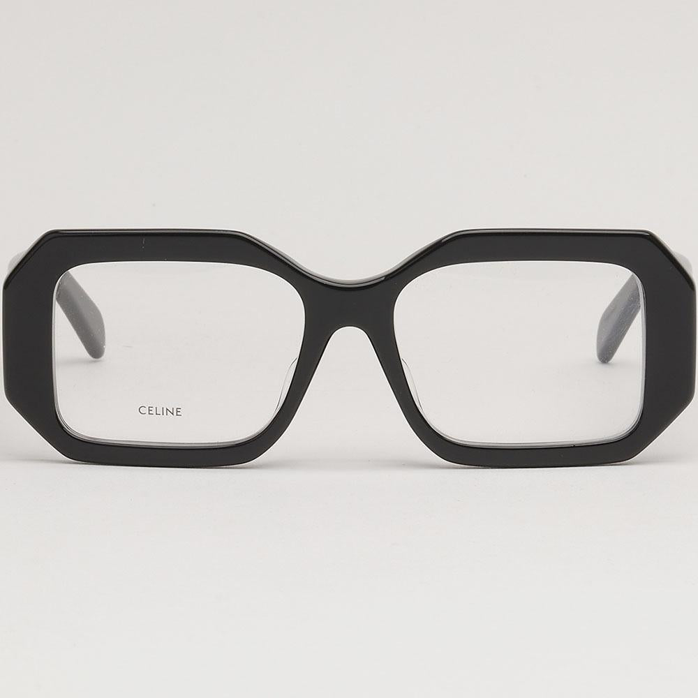 CELINE Triomphe Rectangular Black Bold Acetate Eyeglass Frames Unisex