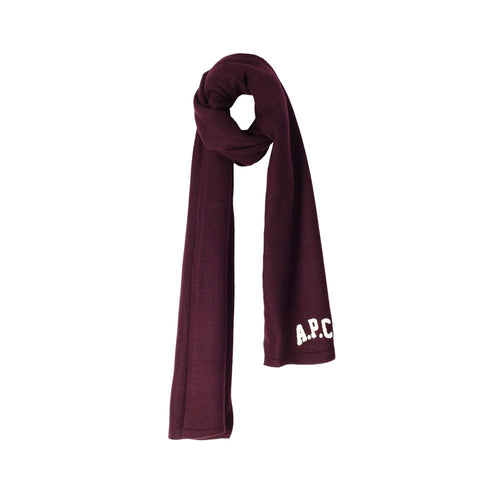A.P.C. Bordeaux Jesse Logo Wool Scarf M15252 GAC