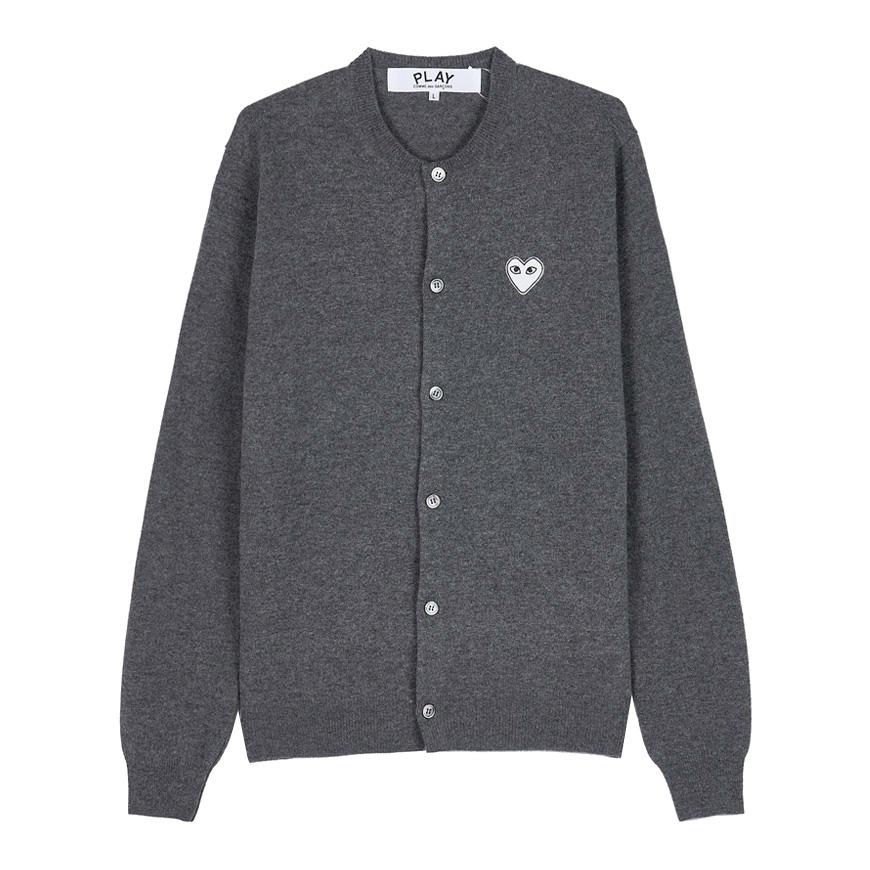 Comme des Garcons Unisex White Heart Cardigan AX N061 051 GREY