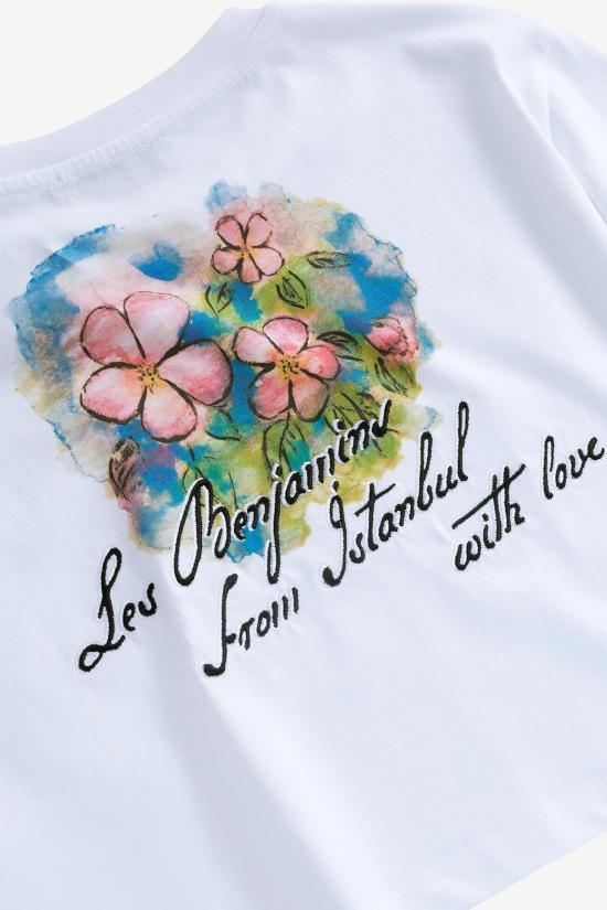 Les Benjamins White Short Sleeve T-Shirt LEBW 251 MRTS 006