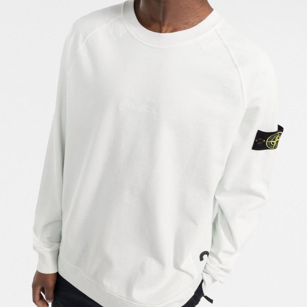 STONE ISLAND Off-White Logo Patch Embroidered Sweatshirt