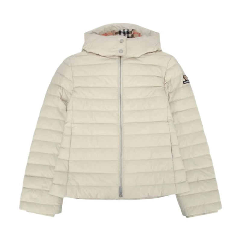 BURBERRY Ivory Bear Logo Puffer Jacket Women 8109349