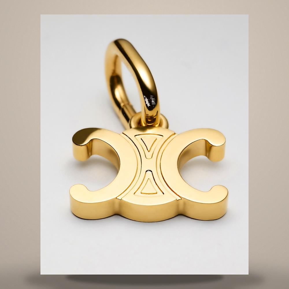 CELINE Triomphe Charm Keyring Gold-Finish Brass B101L6BRA 35OR