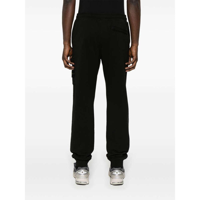 STONE ISLAND Black Cotton Fleece Cargo Pants Unisex