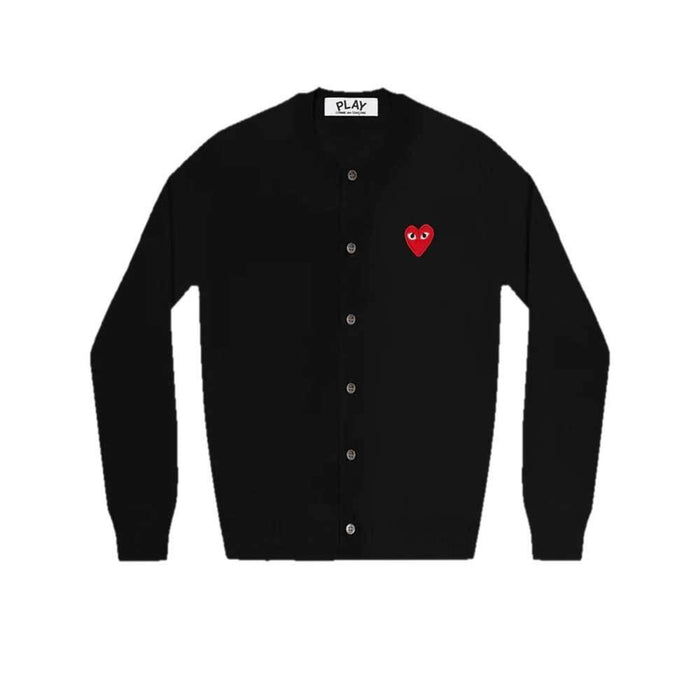 Comme des Garcons Black Red Heart Unisex Cardigan