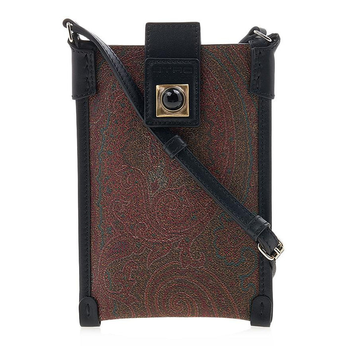 Etro Paisley Leather Phone Pouch Crossbody Bag
