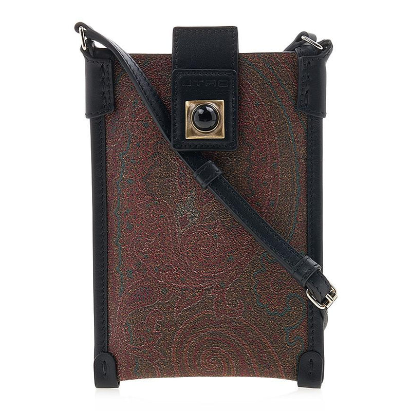 Etro Paisley Leather Phone Pouch Crossbody Bag