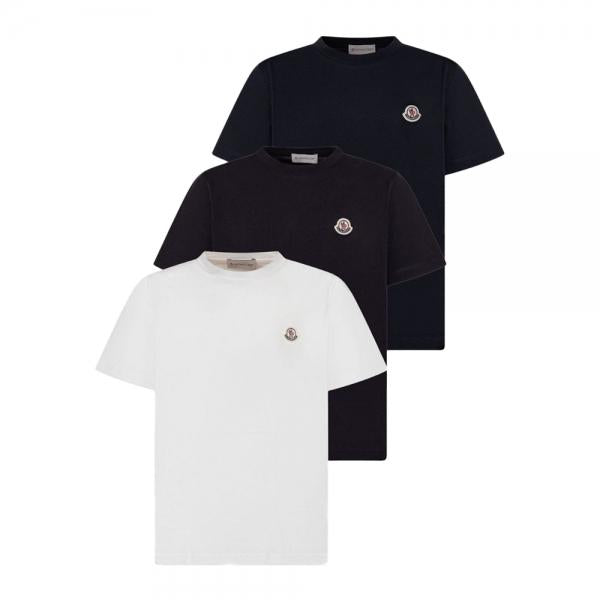 Moncler Kids Women Logo Patch 3-Pack Short Sleeve T-Shirts Multicolor