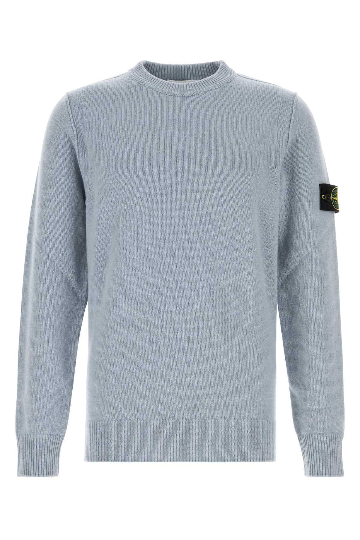 STONE ISLAND Wool Blend Round Neck Knit Sweater Navy Men