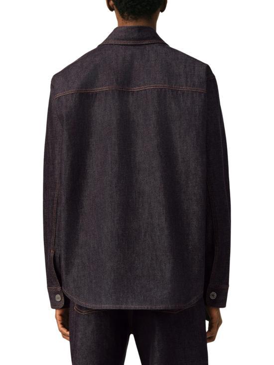 AMI Women’s Cotton Button-Down Shirt UJK918 DE0129 402 INDIGO DOM