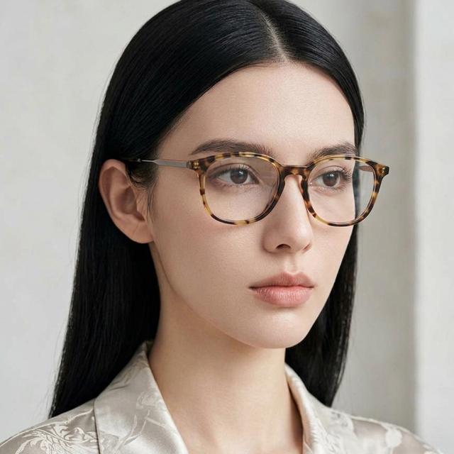 Zegna Havana Acetate Full-Rim Eyeglasses Unisex EZ5140 056