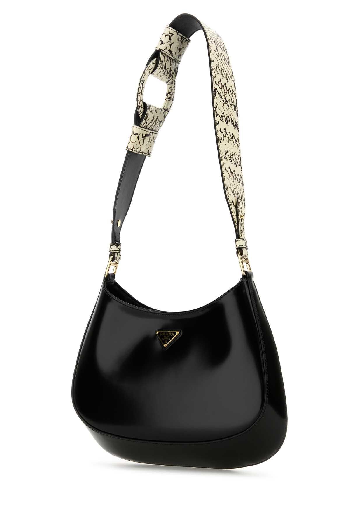 PRADA Leather Shoulder Bag Black