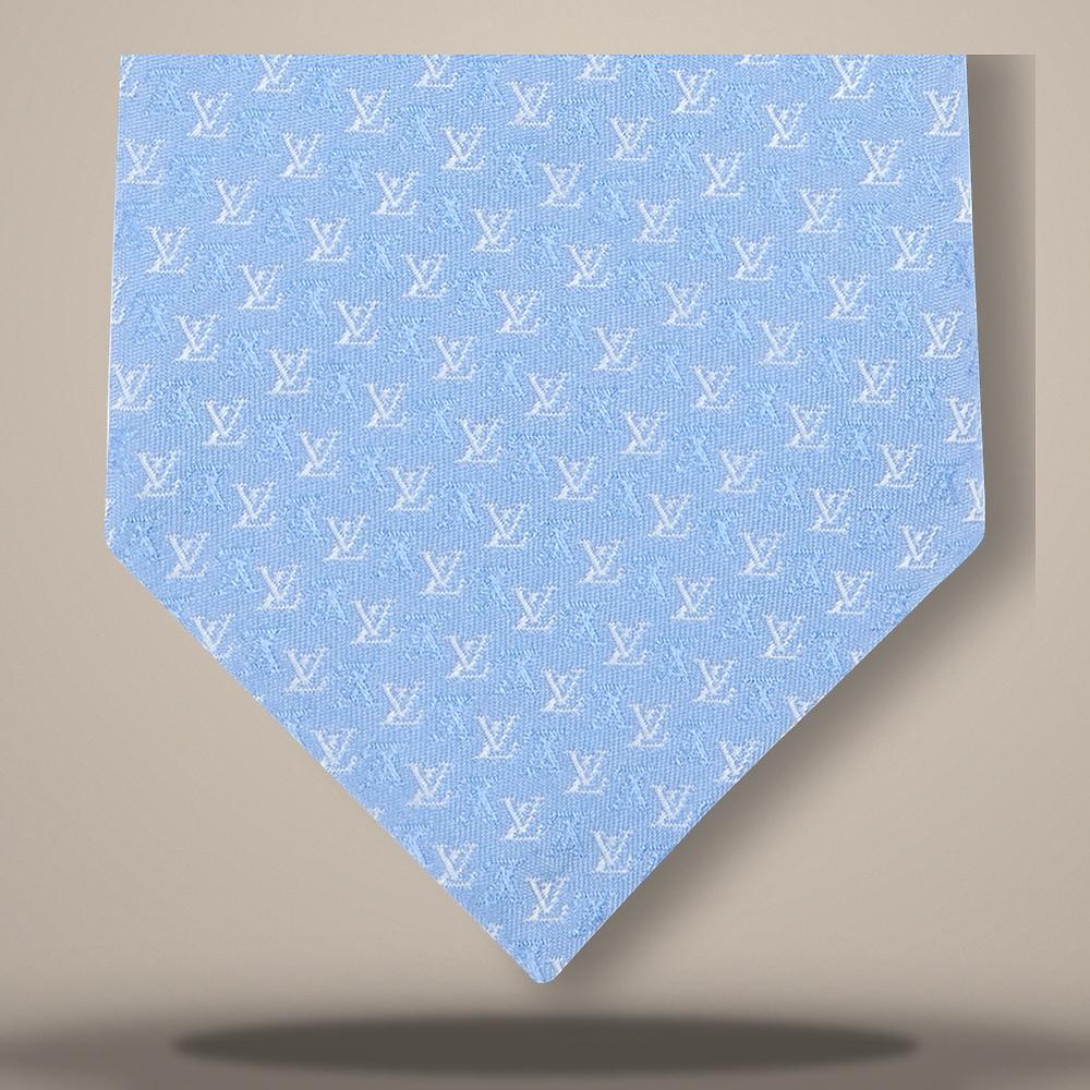 Louis Vuitton Light Blue LV Interlocked Silk Tie M98056