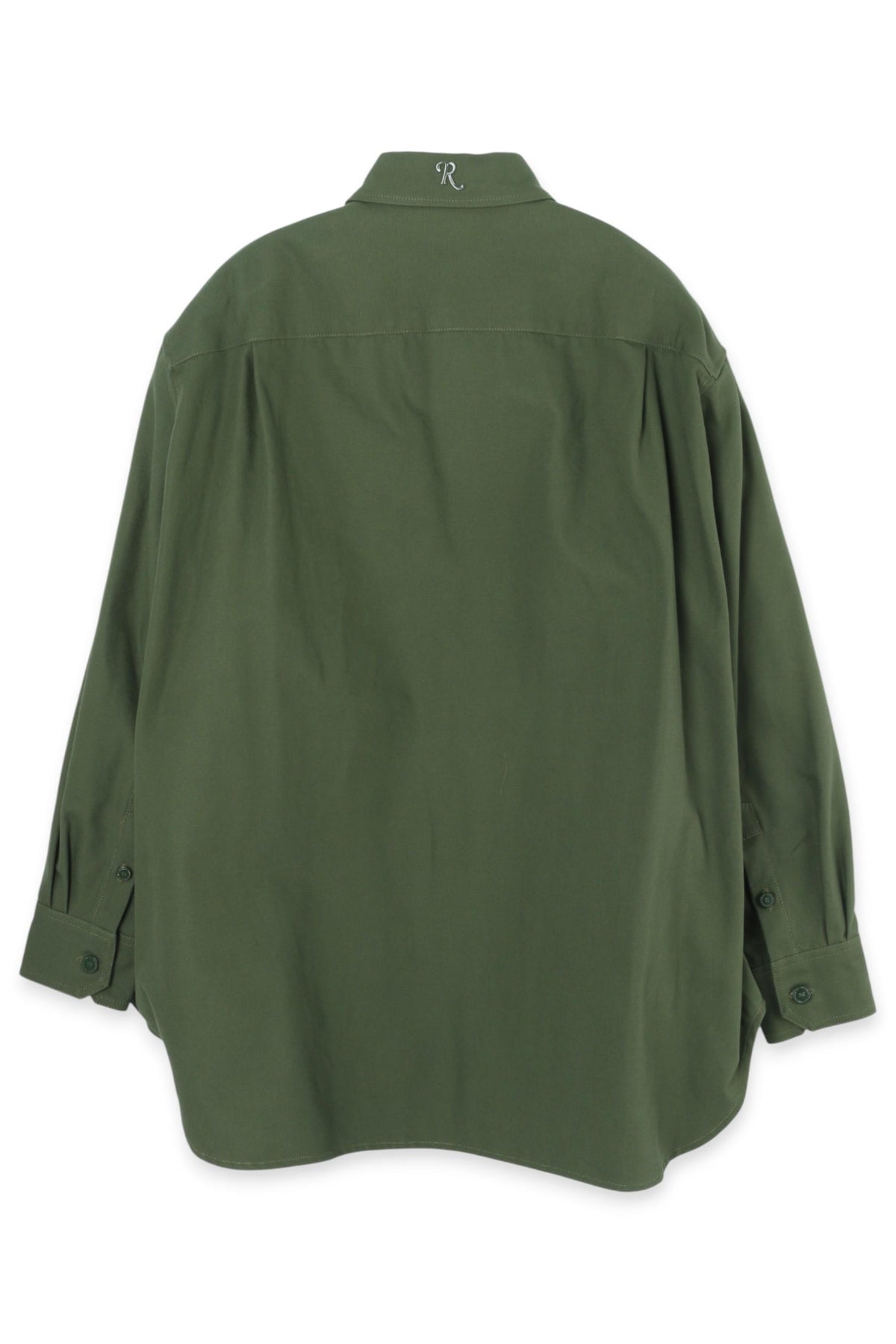 Raf Simons R Pin Oversized Khaki Denim Shirt Jacket 222 M243 10080 0023