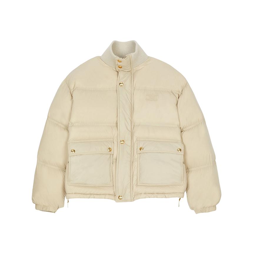 CELINE Women’s Puffer Jacket Down Coat Beige