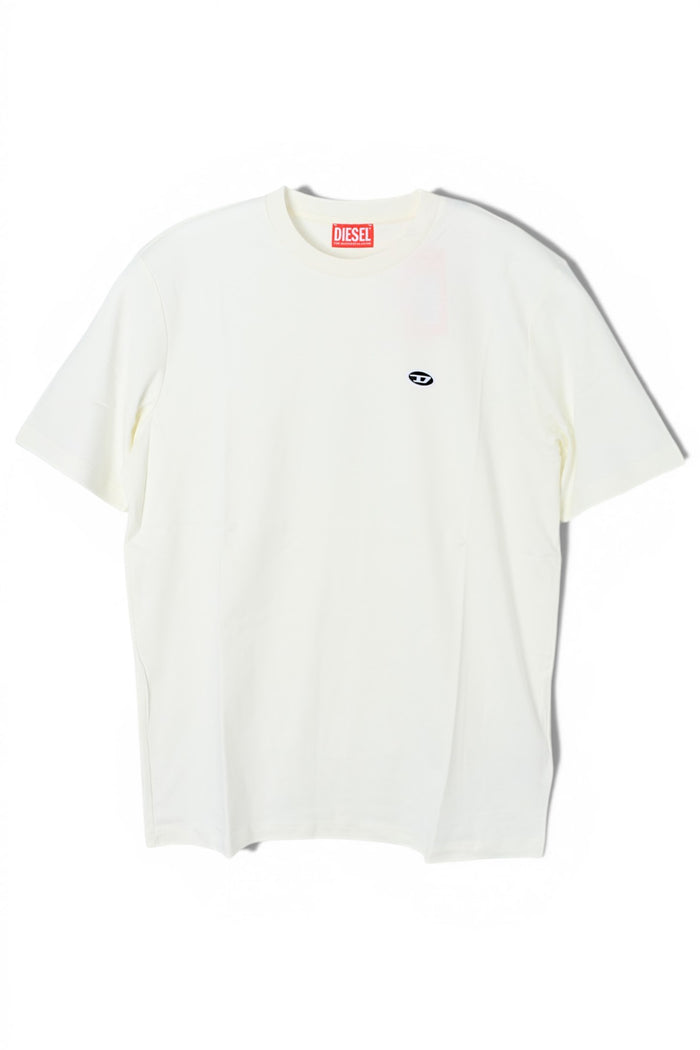 DIESEL White Short Sleeve Cotton T-Shirt Unisex