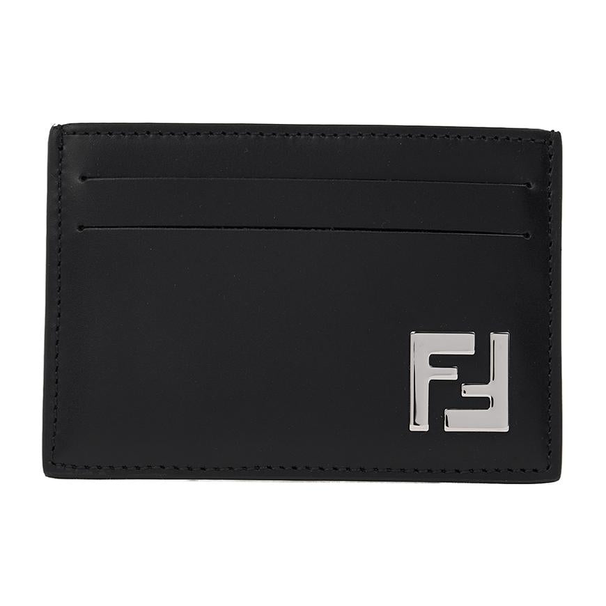 FENDI Men’s FF Squared Leather Card Holder Wallet 7M0371 AAIW FOGXN
